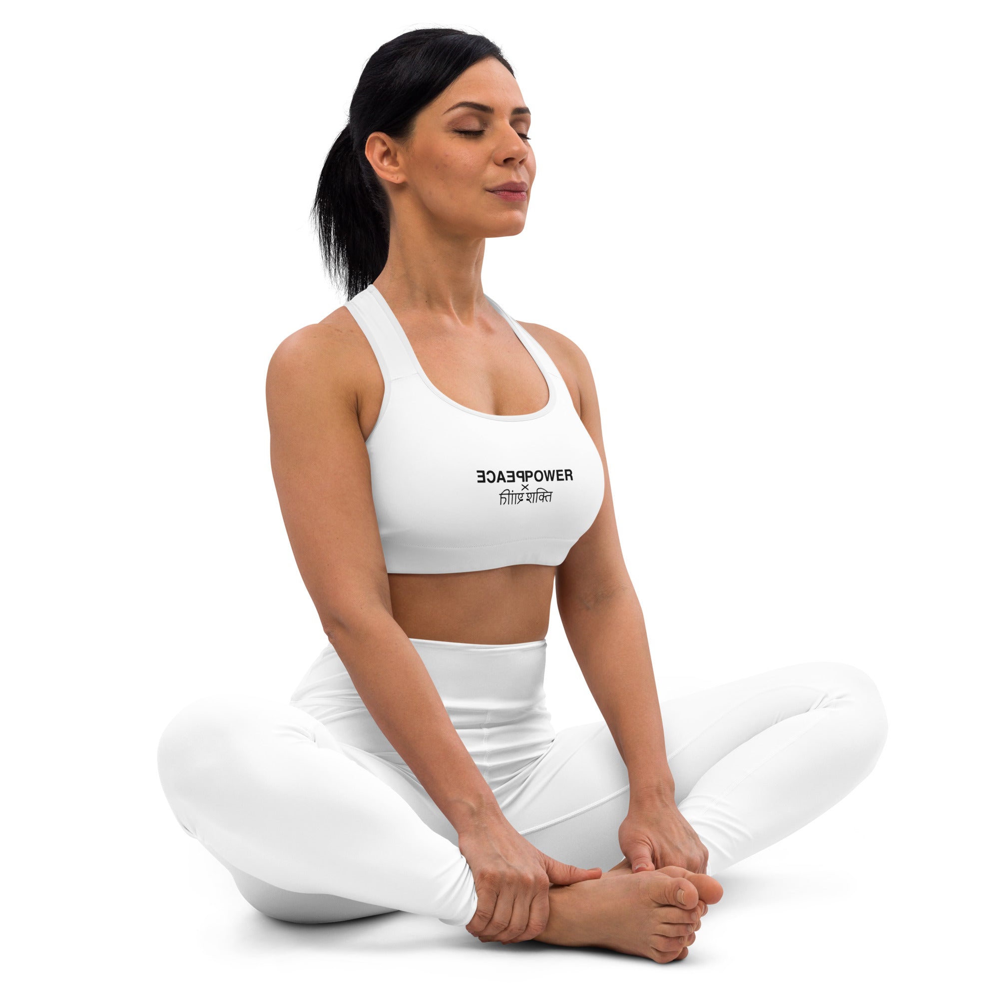 'PEACE IS POWER' PREMIUM SPORTS BRA