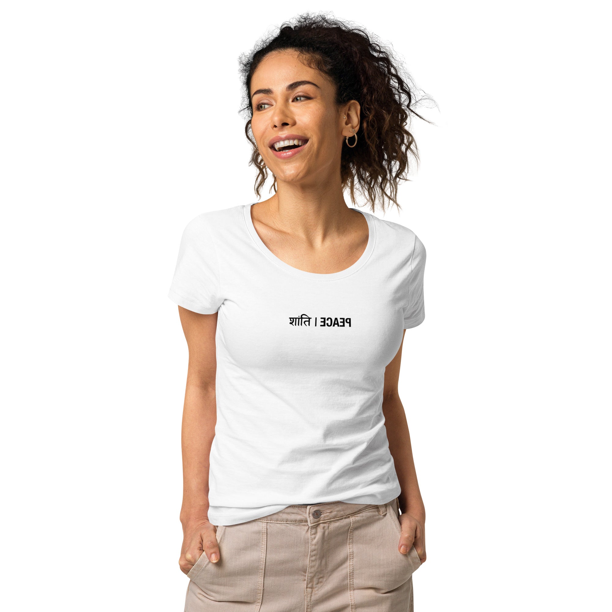 WOMEN'S FIT 'PEACE' ORGANIC T-SHIRT